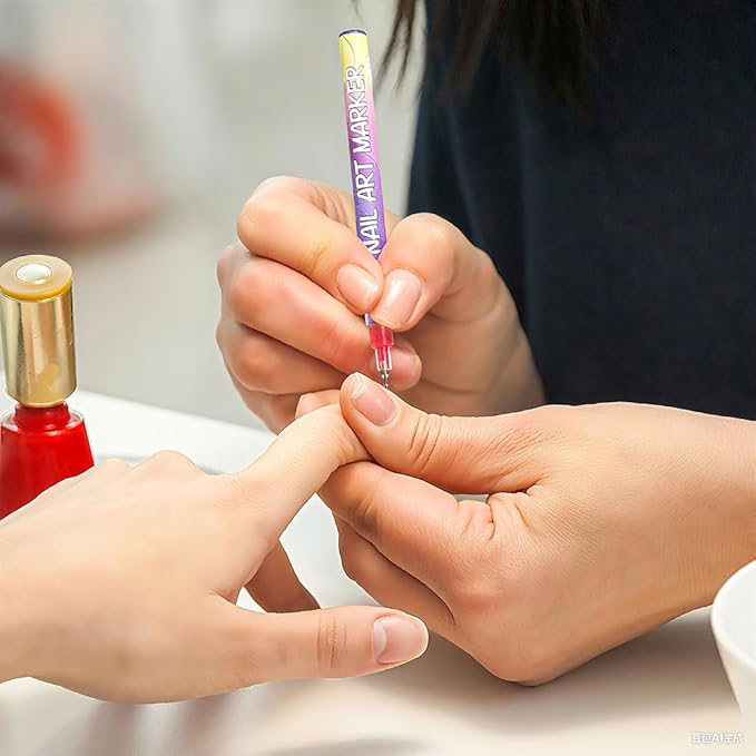 12 Colors Nail Art Pens Set with 30 Sheets Nail Stickers Decals, Nail Art Markers for Gel Nails, 3D Nail Polish Pens Quick Dry, Dotting Point Liner Pens for DIY Nail Painting Nail Art Tools (2 Set)