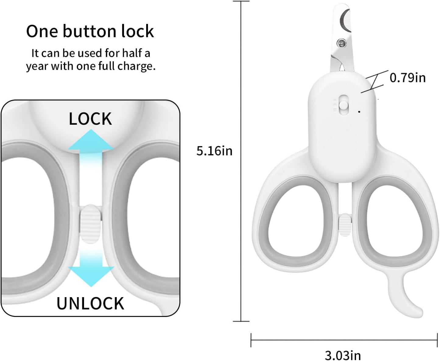 PAKEWAY Pet Nail Clipper with LED & -U-V Light, Cat Claw Trimmer with Ultra Bright LED Light for Nail Bloodline to Avoid Over Cutting, Sharp Angled Blade Grooming Tool for Dog Cat Rabbit Small Animals