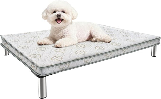FXW TitanNest Chew-Proof Elevated Dog Bed, Raised Cot for Indoor/Outdoor/Camping Use, Durable & Washable Padded Pet Bed with Exclusive Cover for Extra-Small Dogs, 29.0" L x 18.0" W x 4.5" H, Black