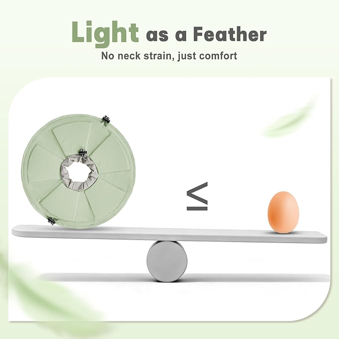 Cat Cone Collar Soft, Adjustable Elizabethan Collar for Cats to Stop Licking, Comfortable Lightweight Kitten Cone for Wound Healing and Surgery Recovery,Green,L