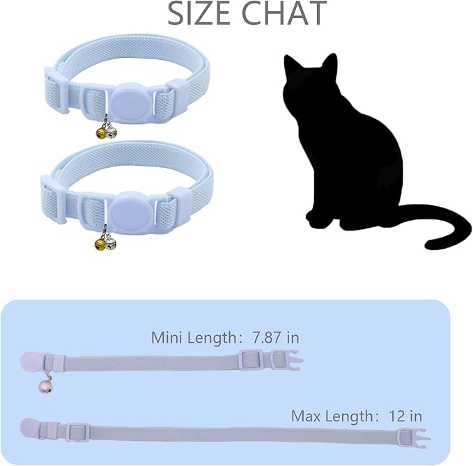Breakaway Cat Collar with Bell, Safety Buckle Kitten Collar, Elastic Strech Quick Release, Adjustable Lightweight Collars for Girl Boy Cats, Pet Supplies, Accessories, Gifts Blue