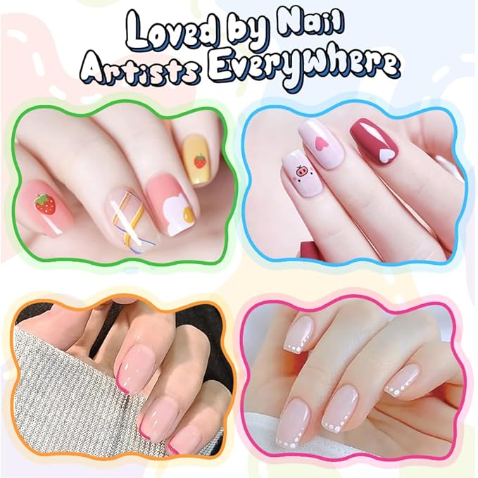 12 Colors Nail Art Pens Set, 2026 Upgraded Nail Art Markers for Kids, Quick Dry Long Lasting Nail Polish Pen, DIY 3D Drawing Dotting Painting Nails Liner Brush (1 Pcs)