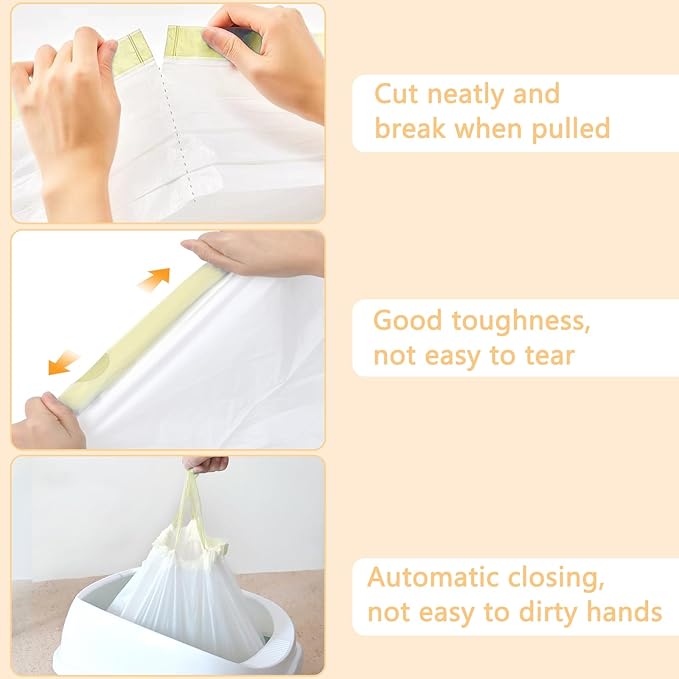 24 Count Cat Litter Box Liners - Large Drawstring Cat Litter Bags, Extra Thick Heavy Duty Durable Litters Tray Pet Cats Pan Liners, Waste Replacement Bags for Self-Cleaning Cats Litter Boxes 18" x 37"