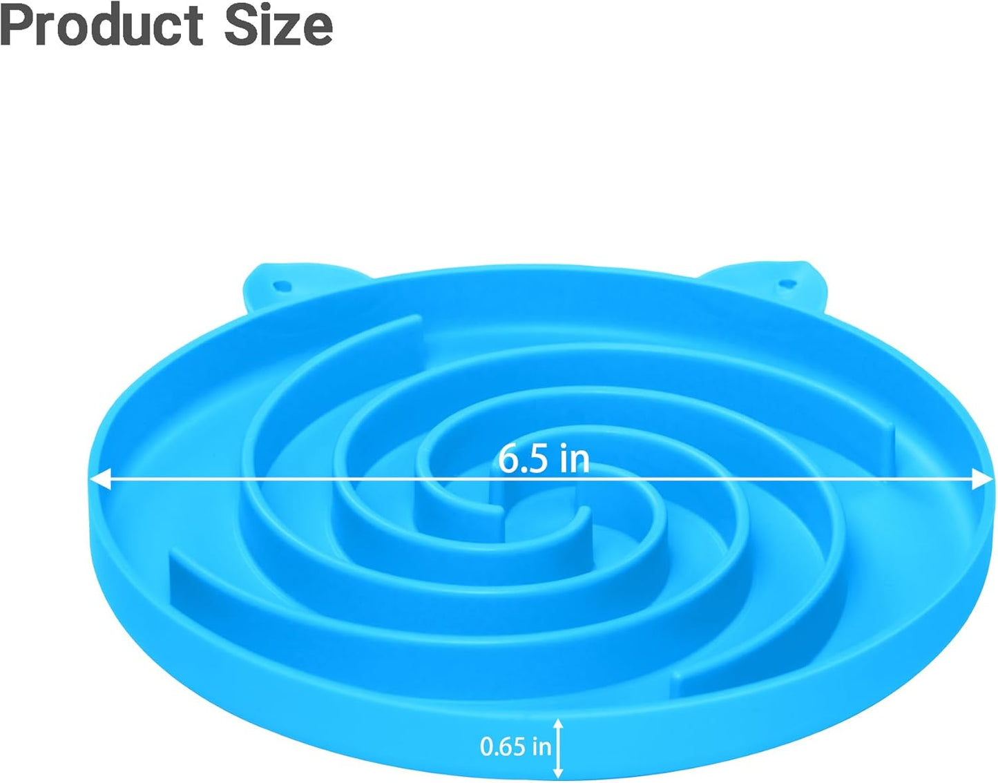 Slow Feeder Cat Bowl, Easy to Clean Silicone Bowl, Ideal for Dry and Wet Food (Yellow and Blue)