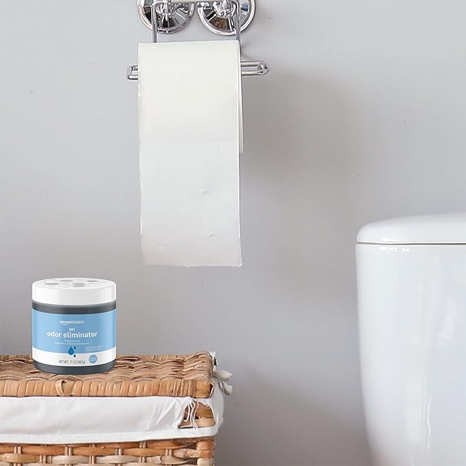 Amazon Basics Odor Eliminator, Gel, Activated Charcoal | Fragrance Free | 17 Oz | Pack of 2