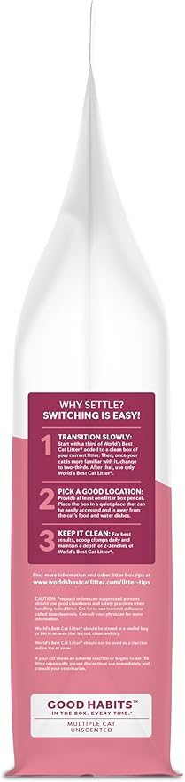 WORLD'S BEST CAT LITTER Good Habits Cat Attract Litter | Natural Plant-Based Attractant | Multicat Flushable Corn Litter | Unscented Odor Control | Low Tracking & Lightweight | Made in USA 32lb Bag