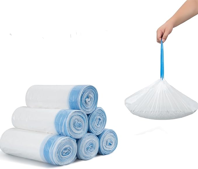 Replacement Waste Bags for Self Cleaning Litter Box, Heavy-Duty Dual Drawstring Trash Bags, 21.7"x11", Leak & Tear-Resistant, Trash Bags for Cat Litter Box Drawers, 6 Rolls (120 Bags)