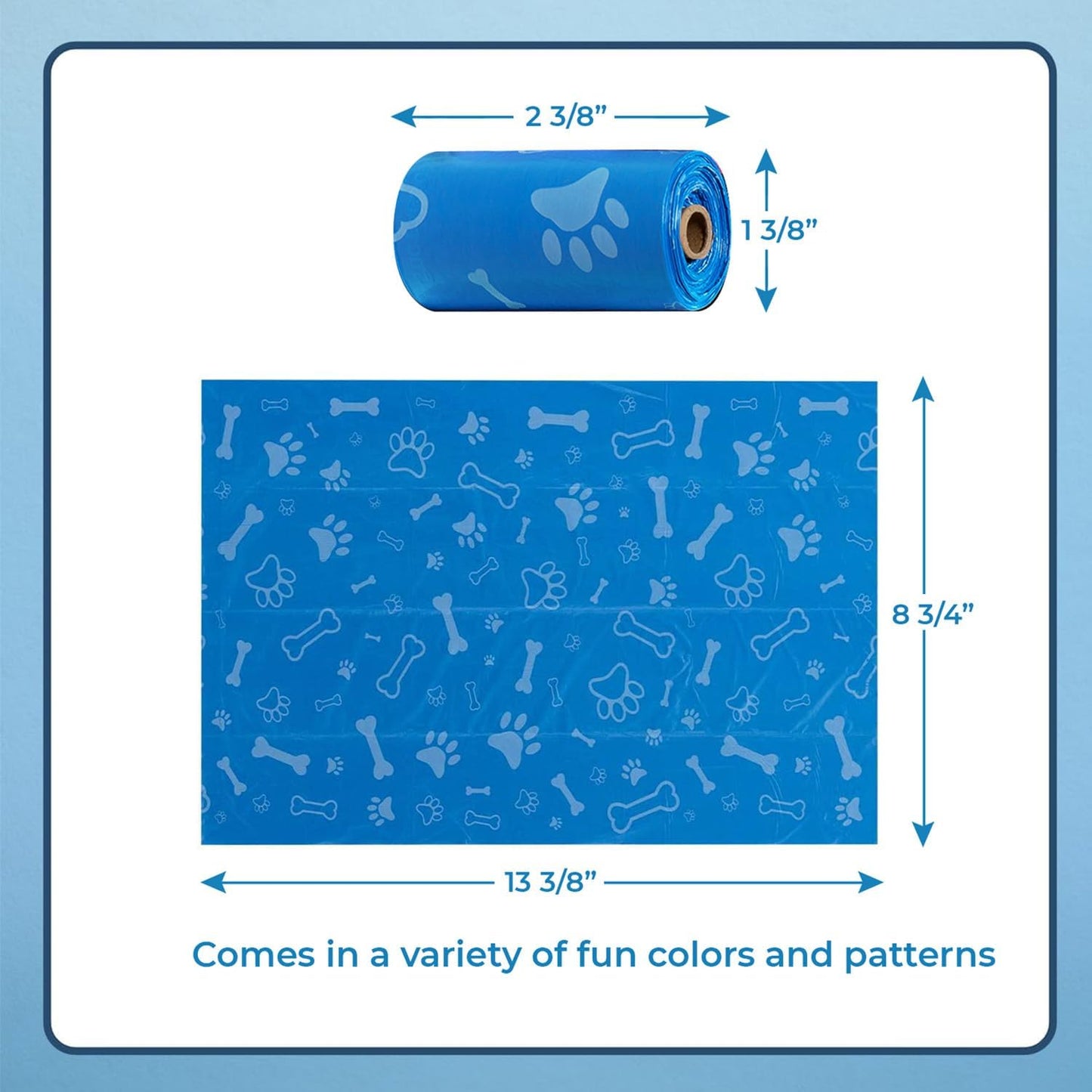 Best Pet Supplies Dog Poop Bags (900 Bags) for Waste Refuse Cleanup, Doggy Roll Replacements for Outdoor Puppy Walking and Travel, Leak Proof and Tear Resistant, Thick Plastic - Assorted Colors