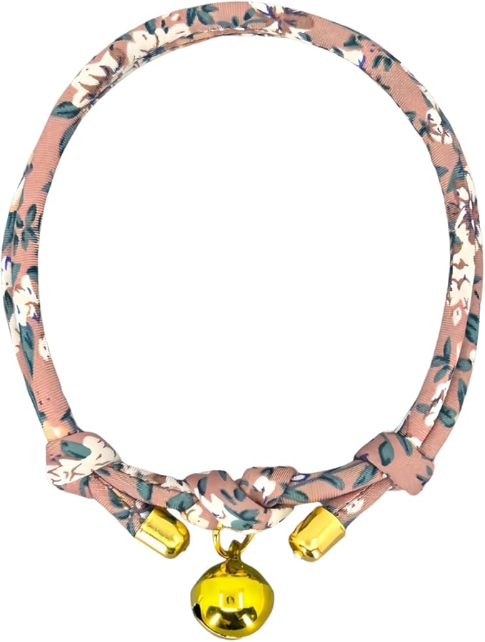 Handmade Cotton Cat Collar with Bell – Adjustable Slip-On Design, No Buckle, Lightweight Rope Collar for Kittens, Indoor Cats, and Small Pets (Dusk)