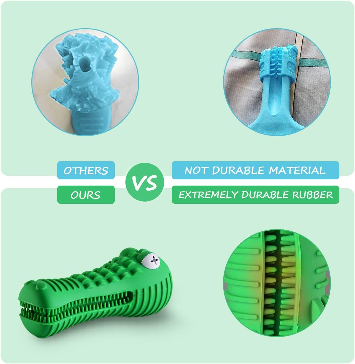 Dog Toys for Aggressive Chewers Large Medium Breed, Indestructible Dog Toothbrush Chew Toys, Squeaky Interactive Tough Extremely Durable, Dogs Toys to Keep Them Busy