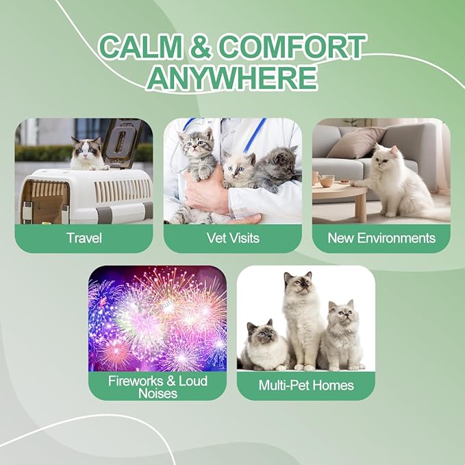 Cat Calming Spray with Natural Mint – 150ml Pet Relaxant for Cats and Kittens – Helps Reduce Stress, Anxiety & Unwanted Behavior – Plant-Based Soothing Spray for Travel, Vets & Home Use