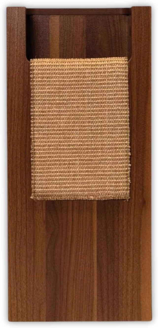 4 Cats & Dogs Jewl Nesting Table – Multi-Function Cat Scratcher with Replaceable Sisal Post, Storage & Compact Coffee Table – Durable Engineered Wood, Modern Design for Home & Pet Comfort – Walnut