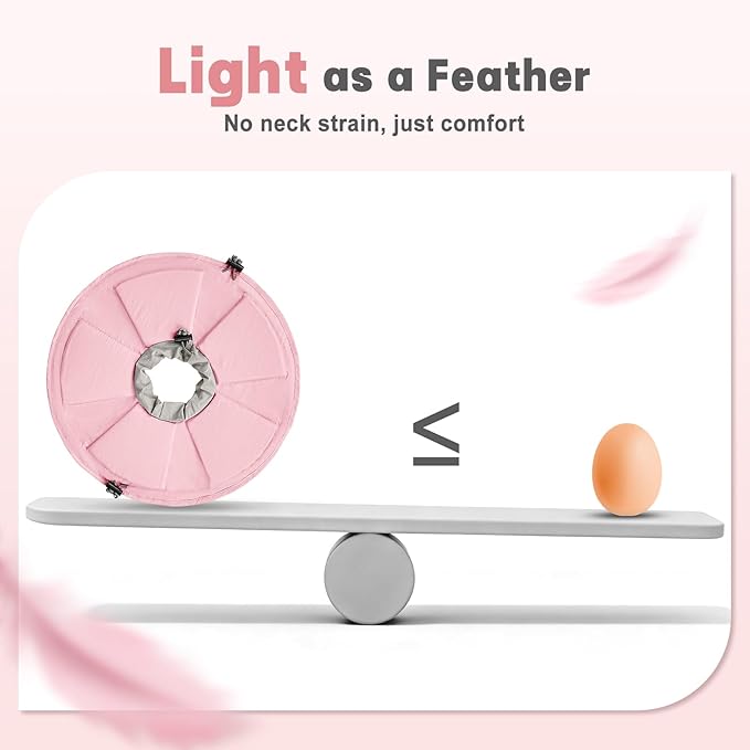 Cat Cone Collar Soft, Adjustable Elizabethan Collar for Cats to Stop Licking, Comfortable Lightweight Kitten Cone for Wound Healing and Surgery Recovery, Pink S