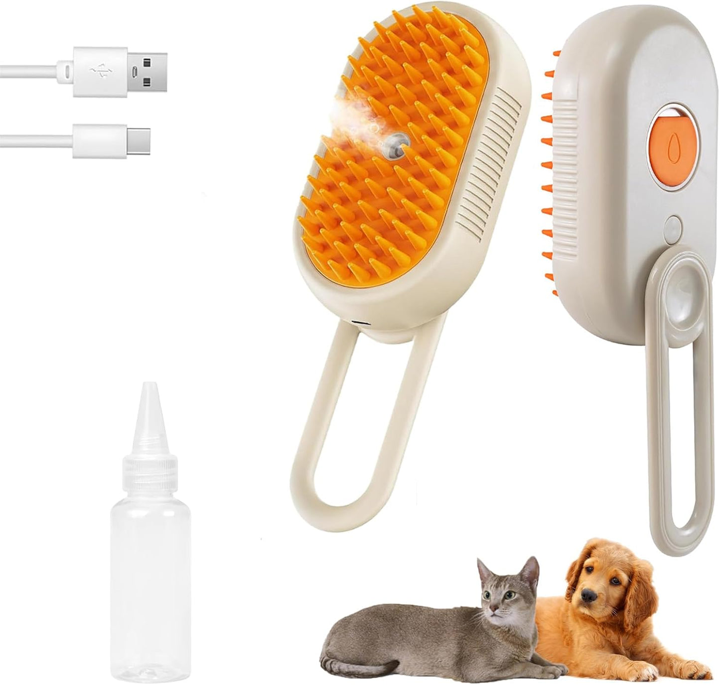 4-in-1 Cat Steam Brush for Shedding & Grooming, Spray Hair Removal Comb, Cat Brush for Massage, Pet Grooming Comb Hair Removal Tool for Cats and Dogs
