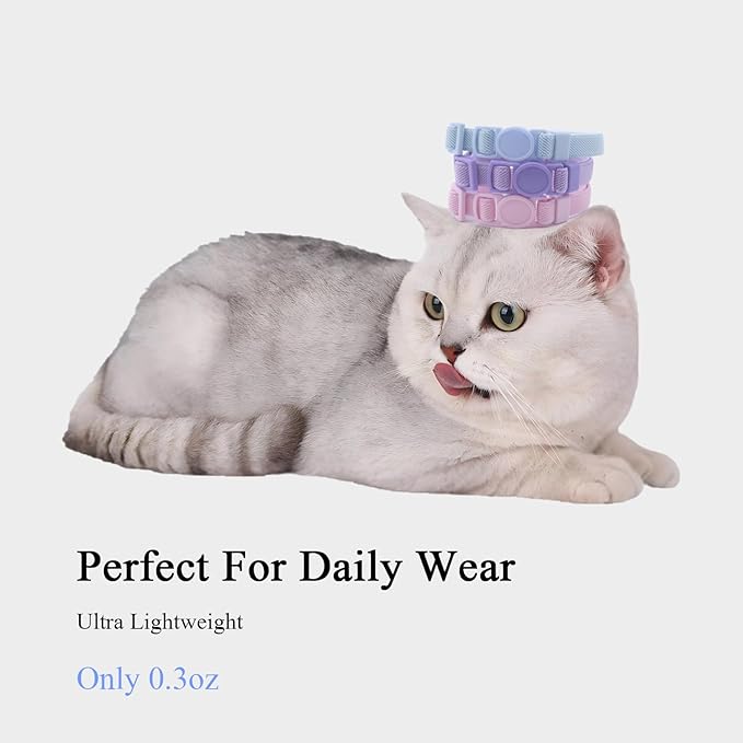 Breakaway Cat Collar with Bell, Safety Buckle Kitten Collar, Elastic Strech Quick Release, Adjustable Lightweight Collars for Girl Boy Cats, Pet Supplies, Accessories, Gifts Gray