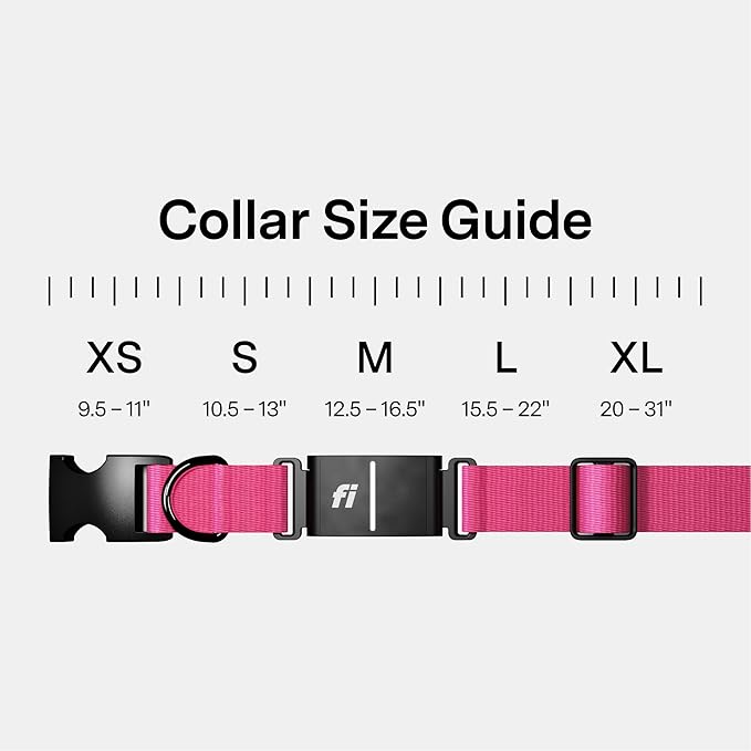 New Fi Series 3+ Smart Dog Tracker Collar [6 Month Membership Included] GPS Tracker for Dogs with Health & Behavior Monitoring, Escape Alerts, Waterproof, LED, Apple Watch Compatible (Pink, X-Small)
