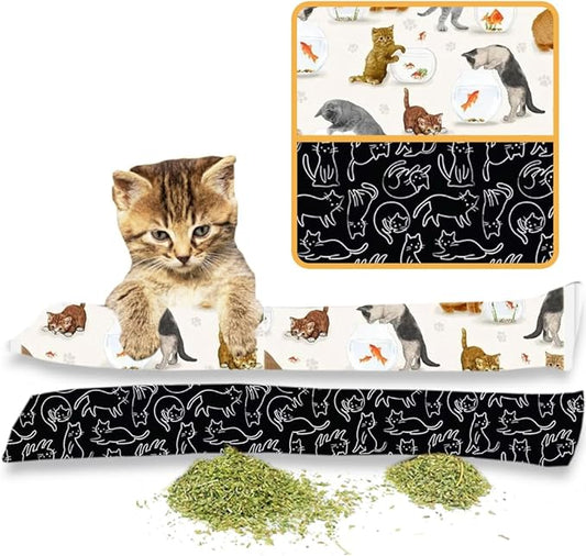 Kitty Kick Stix 15" Catnip Kicker Toy – Set of 2 | Handmade in USA | Interactive Cat & Kitten Toy | Durable Kicker Packed with 100% Potent Catnip for All Breeds (Light/Dark Mix)