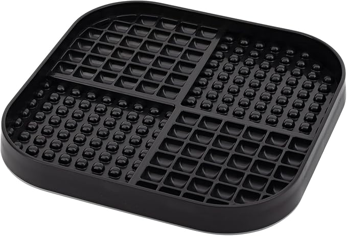 LickiMat Slomo XL - Extra Large Slow Feeder Suitable for Dry, Wet, Raw Foods, All Treats and Doggy Ice Cream. Best for Medium to Massive Breeds. Durable Design with Non-Slip Base. (Black)