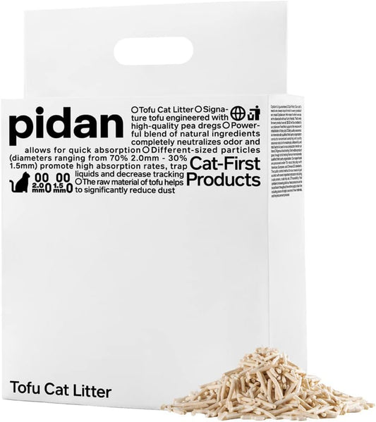 pidan Tofu Cat Litter Clumping,Flushable,Ultra Absorbent and Fast Drying, 100% Natural Ingredients Litter,Solubility in Water,Really Dust-Free,Less Scattering (5.3lb×1bag)