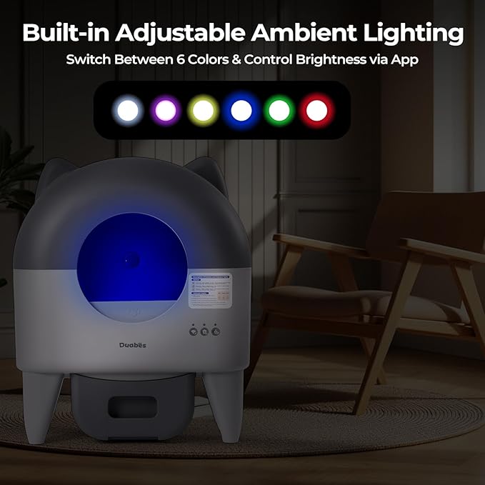 Self Cleaning Litter Box Automatic: Extra Large Self-Cleaning for Multiple Cats - APP-Controlled with Smart Sensors - Odor-Free - Safety Protection - Low Noise with Anti-Track Litter Mat