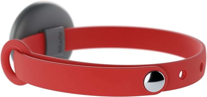 Airtag Breakaway Cat Collar - Soft, Comfortable, and Lightweight Safety Buckle Collar with Air Tag GPS Tracker Holder for Outdoor Cats and Sensitive Skin Kittens by Nuvuq (6 ⅞" to 10 ¼", Red)