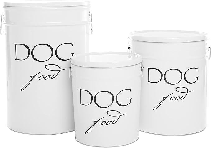 Harry Barker Pet Food Storage Collection, Classic White Food Storage - Large