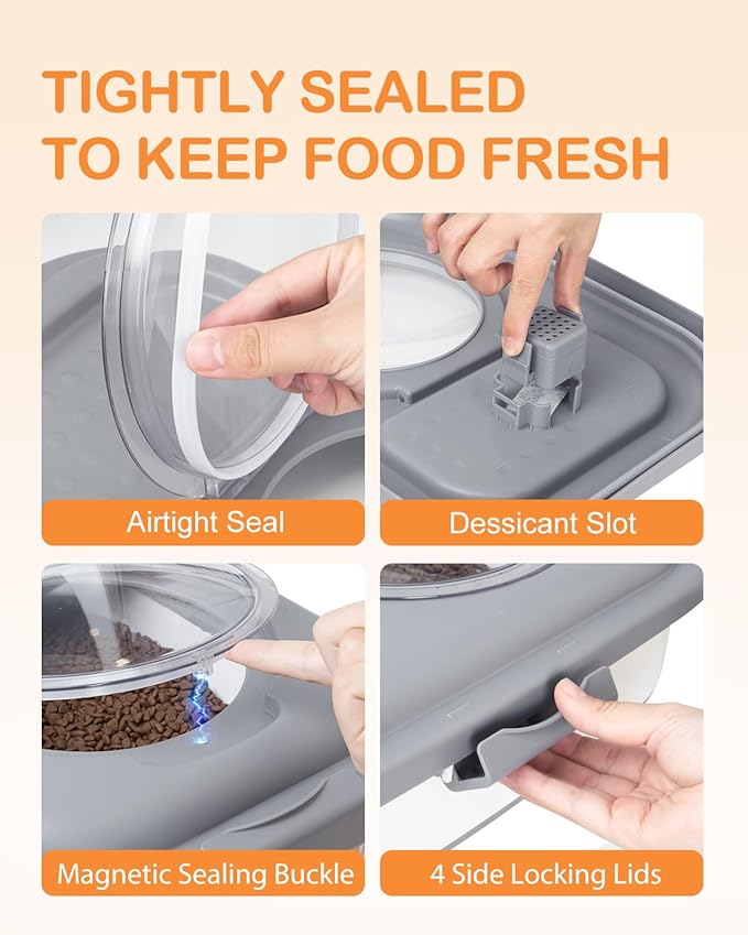 15-23 Lbs Dog Food Storage Container, Collapsible Dog Food Container with Airtight Lid, Wheels, Handle, Large Cat Food Storage Container with Scoop, Dog Bowl for Dog Cat