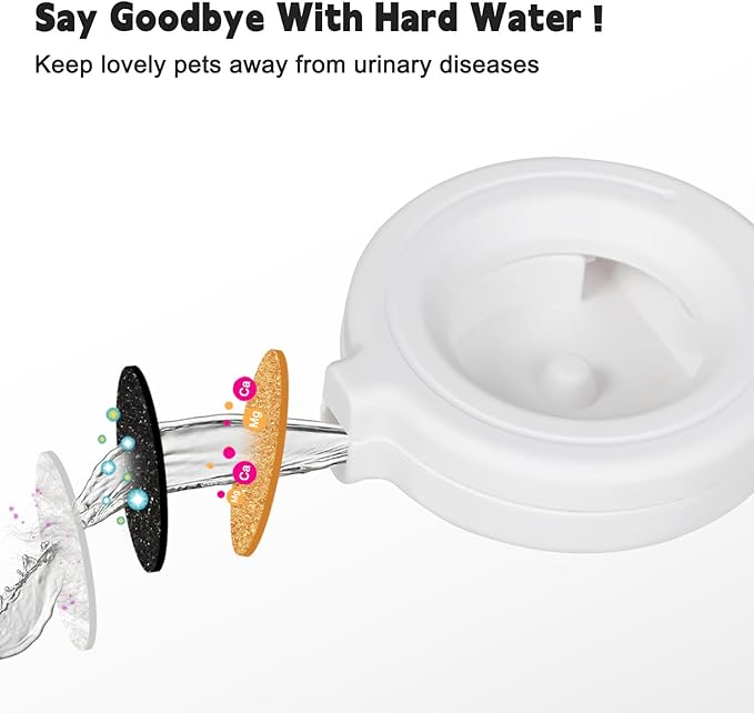 RIZZARI Dog Water Dispenser Bowl: 8L Large Black Stainless Steel Automatic Pet Dispenser with Triple Filter and Specialized Brush - for Senior Dogs with Joint Problems in Garage Garden