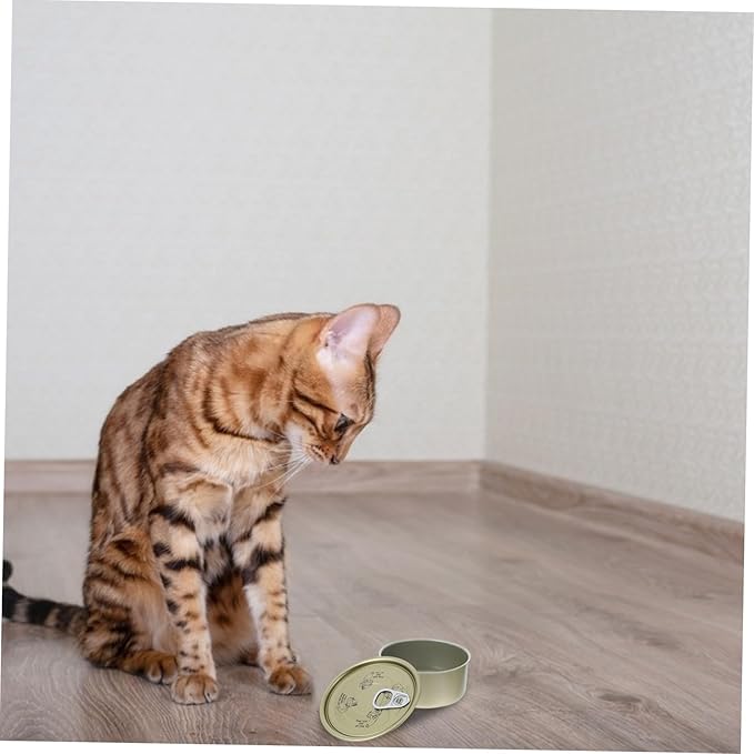 10Pcs Sealed Can Kitchen Storage Tinplate Canisters for Pet Food and Snacks Airtight Food Storage Containers with Easy-open Pull Tabs Jars