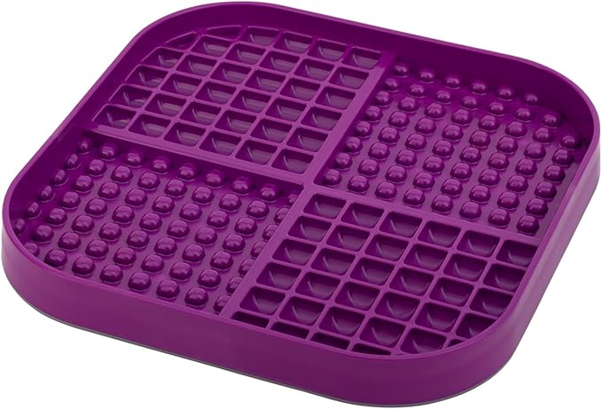 LickiMat Slomo XL - Extra Large Slow Feeder Suitable for Dry, Wet, Raw Foods, All Treats and Doggy Ice Cream. Best for Medium to Massive Breeds. Durable Design with Non-Slip Base. (Purple)