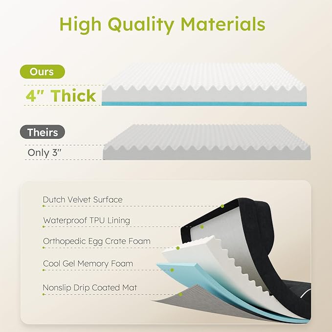 Extra Large Dog Bed, Orthopedic Dog Bed with Cooling Gel Memory Foam, Waterproof XL Pet Bed with Removable Washable Cover, 42" Pet Sofa Couch Dutch Velvet with Bone Toy, Black