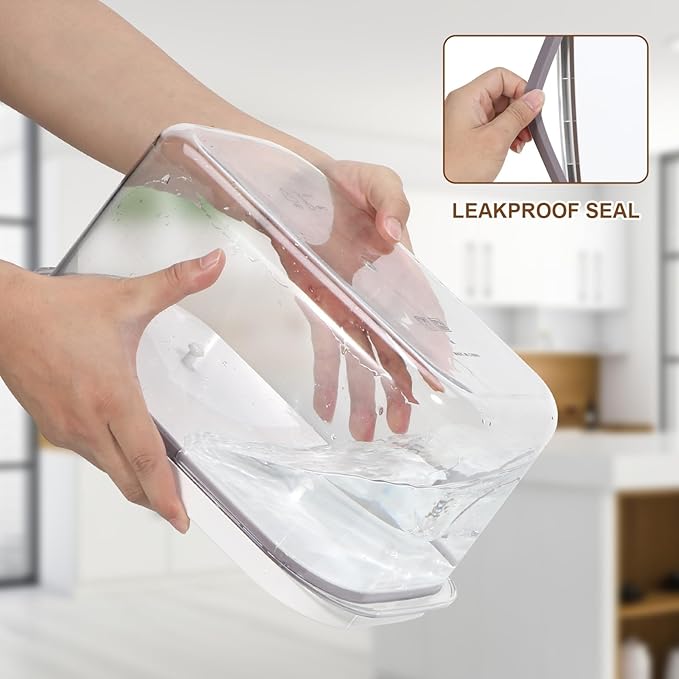 TBMax Dog Cat Food Storage Container 6-8 Lbs with Easy-Carrying Handles, Stackable Pet Food Dog Treat Container with Pop Up Lids, Airtight Food Storage Bin for Kitchen Organization