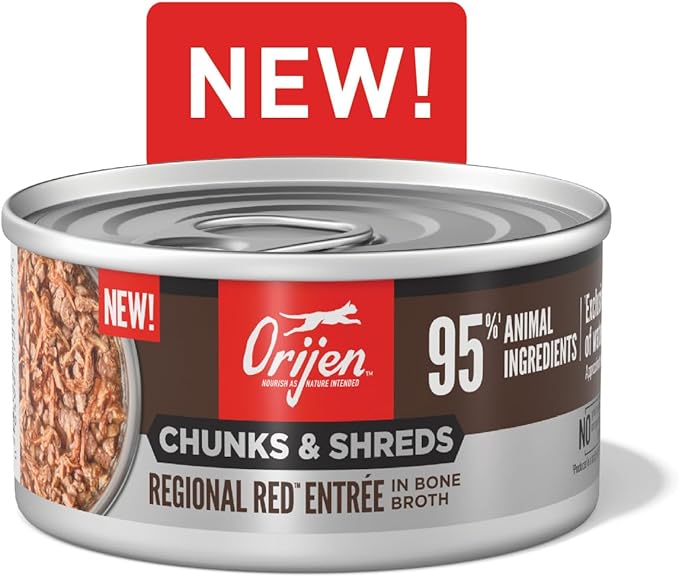 ORIJEN Chunks & Shreds Wet Cat Food Regional Red Entrée 3oz Cans (12 Count)