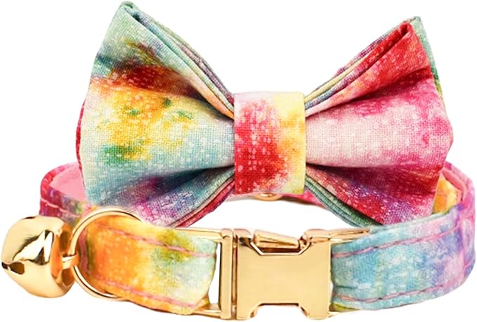 Plaid Polyester Personalized Cat Collar with Name & Owner Phone, Customizable Laser-Engraved, Charming Bell, Metal Buckle for Kittens and Cats - Matching Leash Available (Style-G)