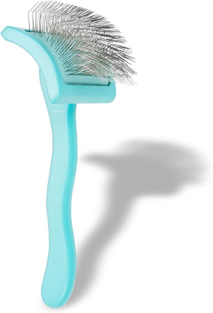 Chris Christensen Big G Dog Slicker Brush for Dogs (Goldendoodles, Labradoodles, Poodles), Groom Like a Professional, Fluff Detangle Style, Saves Time Energy, Teal, Medium