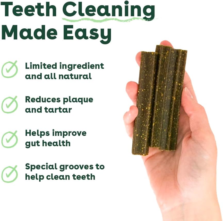 Pupford Dental Chews for Dogs, All-Natural 4-Inch Sticks for Plaque, Tartar & Bad Breath, Grooved Texture, Limited Ingredients, Made in USA (30 Count)