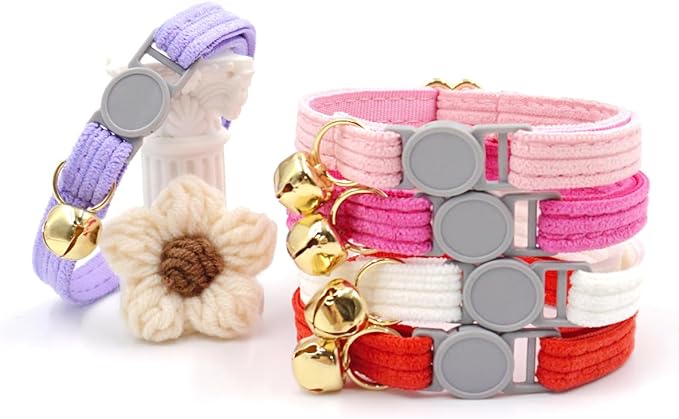 Personalized Cat Collar Breakaway with Safety Release Buckle - Engraved Name Phone Number for Boy and Girl Kittens