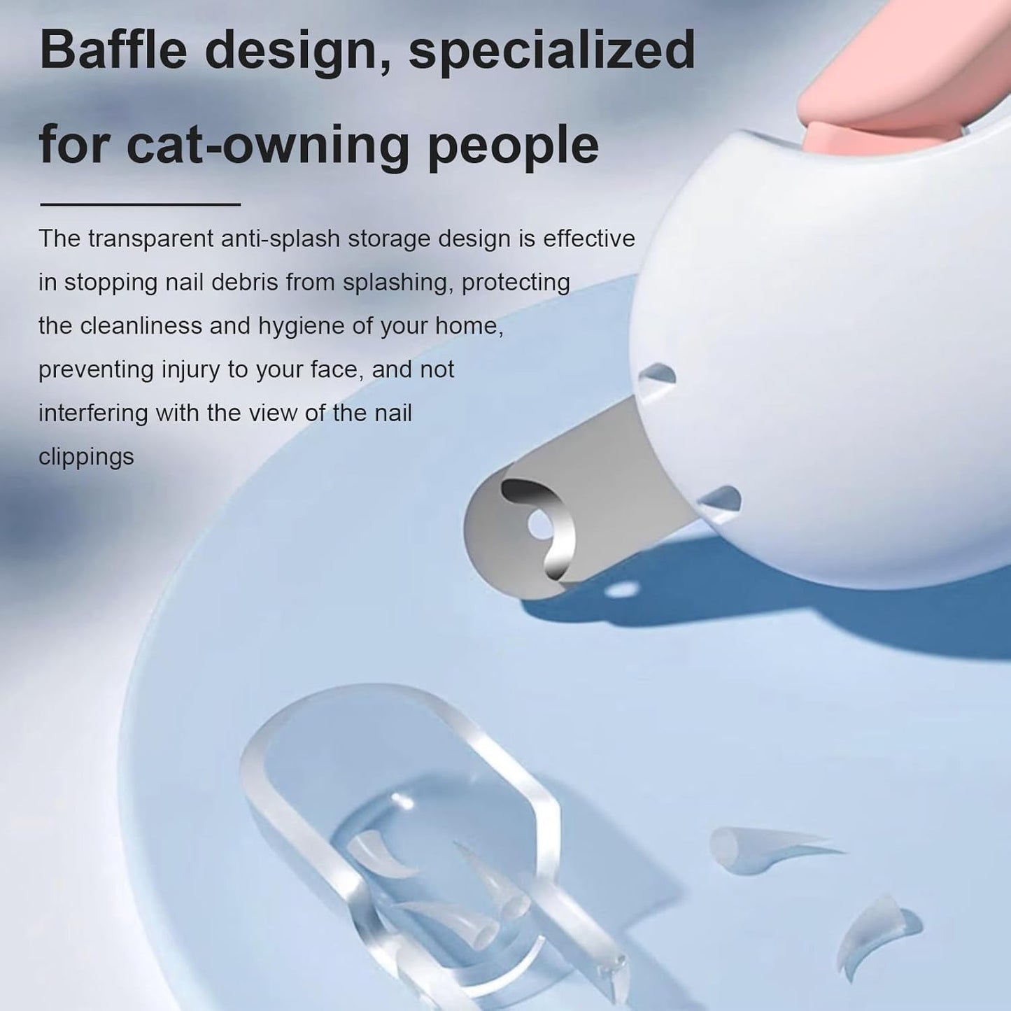 Pett Nail Clipper for Cats - Gentle Round-Hole Trimmer with Dust Storage | Adjustable Size & Hidden Nail File | Pet Grooming Tool for Safe & Loving Care (Pink)