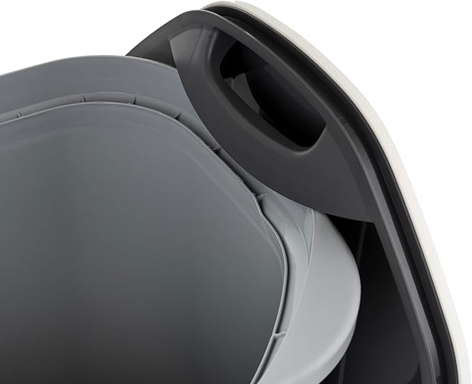 IRIS USA Pet Food Storage Container 25 lbs, Premium 60% Improved Airtight Seal with Air Valve, 2 Cup Scoop, Removable Wheels, Easy to Open - Made in the USA, Gray