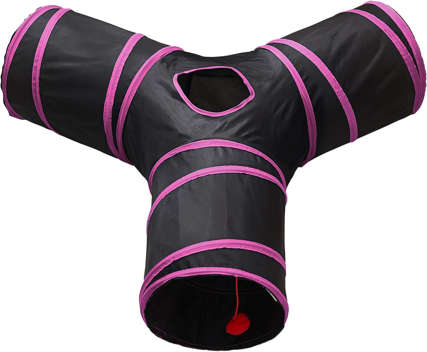 Tempcore 3 Way Collapsible Cat Tunnels, Indoor Cat Toys with Peek Hole & Ball, Perfect for Kittens & Rabbits