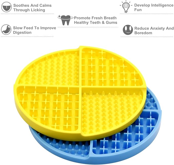 Bangp Licking Mat for Dogs and Cats,Dog Slow Feeders,Boredom Anxiety Reduction,Heavy-Duty Lick Pad Dog Treat Mat with Unique Quadrant Design,Perfect for Yogurt,Treats or Peanut Butter