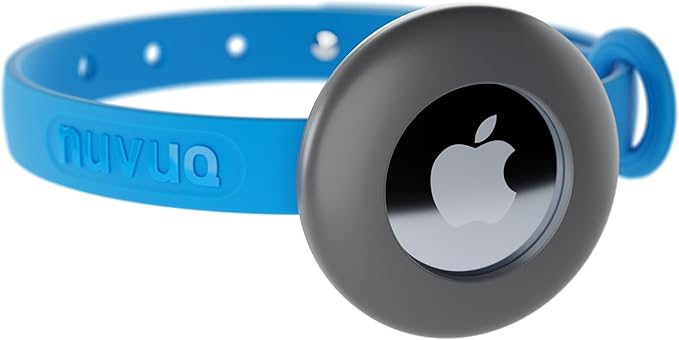 Cat Collar with Airtag Holder - Soft, Comfortable, and Lightweight Breakaway Collar with Air Tag GPS Tracker Holder for Outdoor Cats and Sensitive Skin Kittens by Nuvuq (6 ⅞" to 10 ¼", Blue)