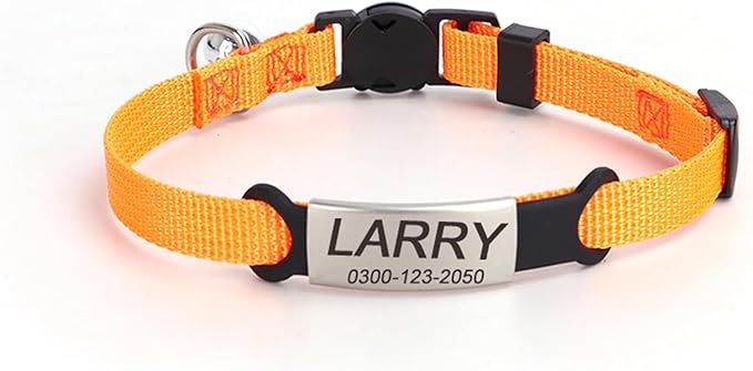 Personalized Kitten Cat Collar with Safe Breakaway Quick Release Buckle Bell ID Tag Custom Name and Phone Number for Boy Girl Cats