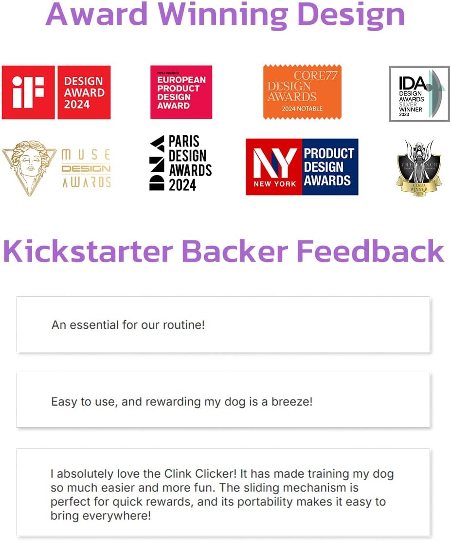 Dog Treat Pouch & Clicker Dog Trainer, Puppy Essentials Dual Use 2 in 1 Dog Clicker for Training - Durable, Light (2.36 oz), Easy to Clean & Handle, Innovative Design, Purple - Click Design