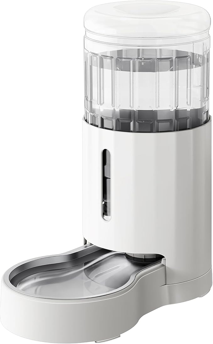 RIZZARI Large Gravity Water Dispenser: 8L Automatic Stainless Steel Dog Water Feeder with Specialized Brush and Triple Filter for Senior Pets with Spinal Problems - for Kitchen Living Room
