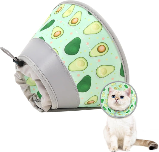 Cat Cone Collar Soft to Stop Licking, Adjustable, Foldable Lightweight Kitten Cones After Surgery Recovery for Cats & Kittens, Cat Cone Alternative (Light Green, M)