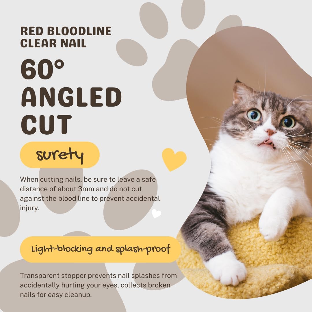 Cat Nail Clippers, Whale Shape Precision Trimming Tool, Ergonomic Non-Slip Handle, Safety Guard, Compact &amp; Easy to Clean (Blue)