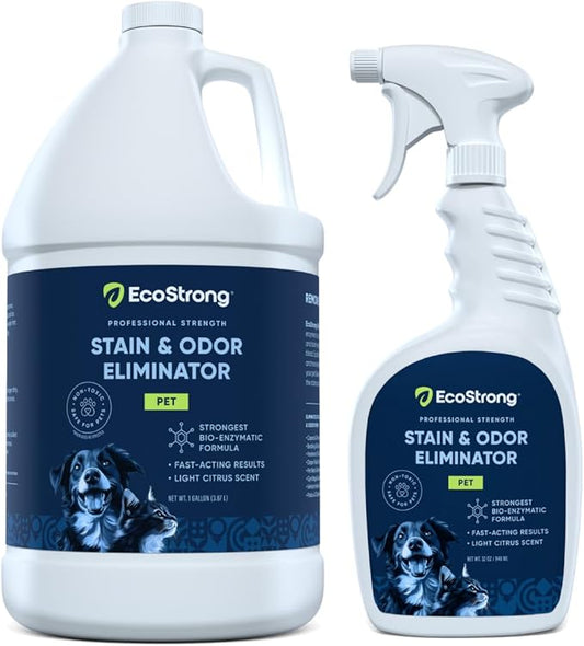 Eco Strong Pet Stain and Odor Remover - Cat Urine Enzyme Cleaner Destroyer, Urine Destroyer for Dogs, Pet Urine Enzyme Cleaner - 160 Oz