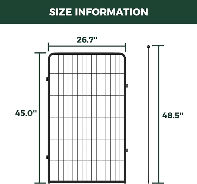 FXW Rollick Unleashed Dog Playpen for Indoor, Yard, RV Camping, 45 inch 4 Panels for Large Dogs, Black│Patented