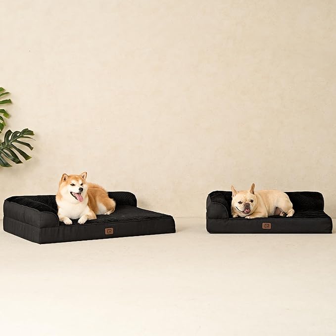 EHEYCIGA Memory Foam Dog Bed XLarge Sized Dogs, Extra Large Dog Bed Orthopedic with Washable Removable Cover, Waterproof XL Pet Bed Couch for Crate, 41x27x6 Inches, Black